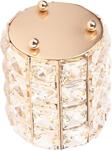 Miniatura 7 de Organizador de bolígrafos de almacenamiento de escritorio, soporte para lápices de cristal, para brochas de maquillaje, vajilla y escritorio (dorado)