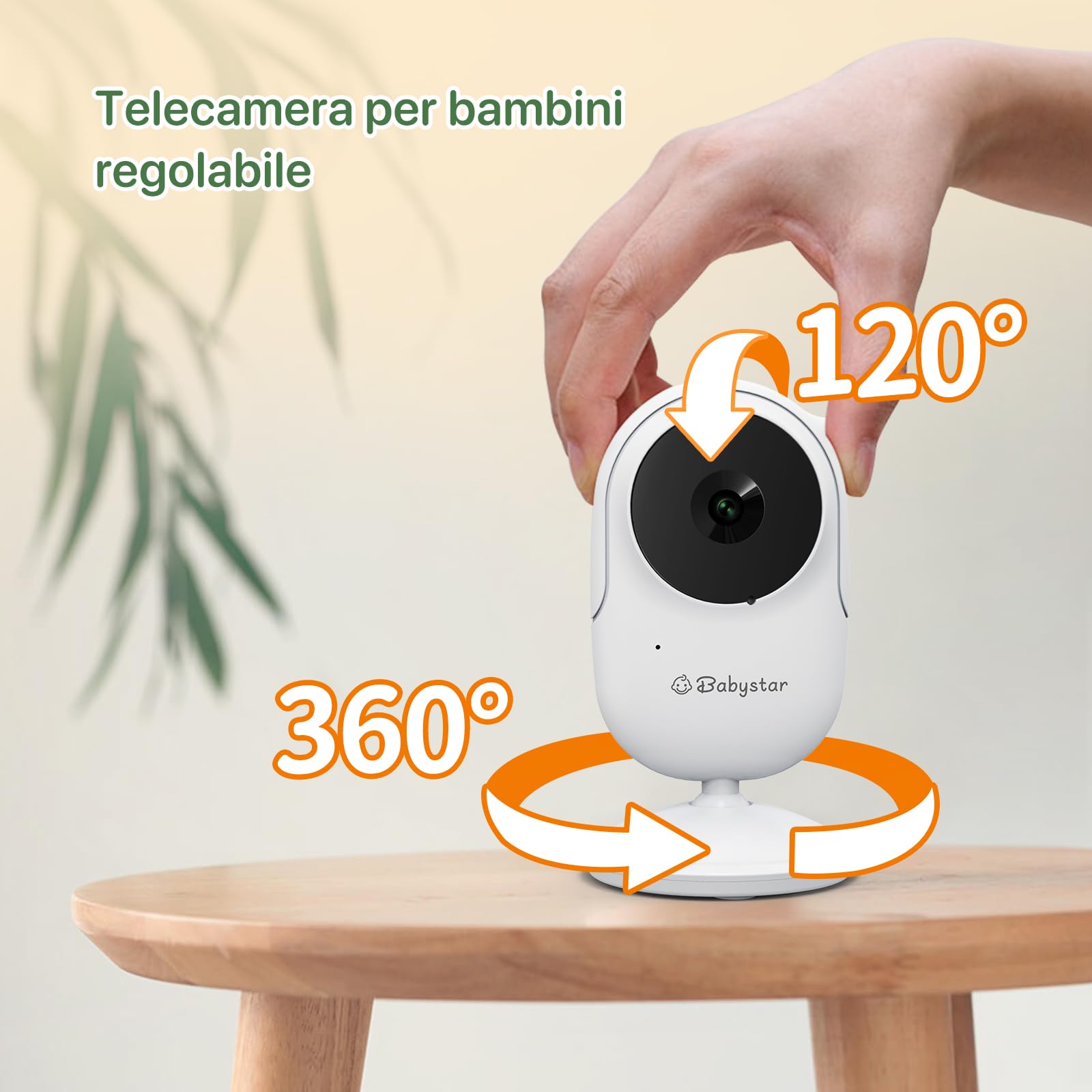 Babystar baby monitor con telecamera e visione notturna, video baby monitor wireless a 2,4 GHz con batteria ricaricabile, conversazione bidirezionale, schermo da 2,4 pollici, modalità ECO, ninne nanne