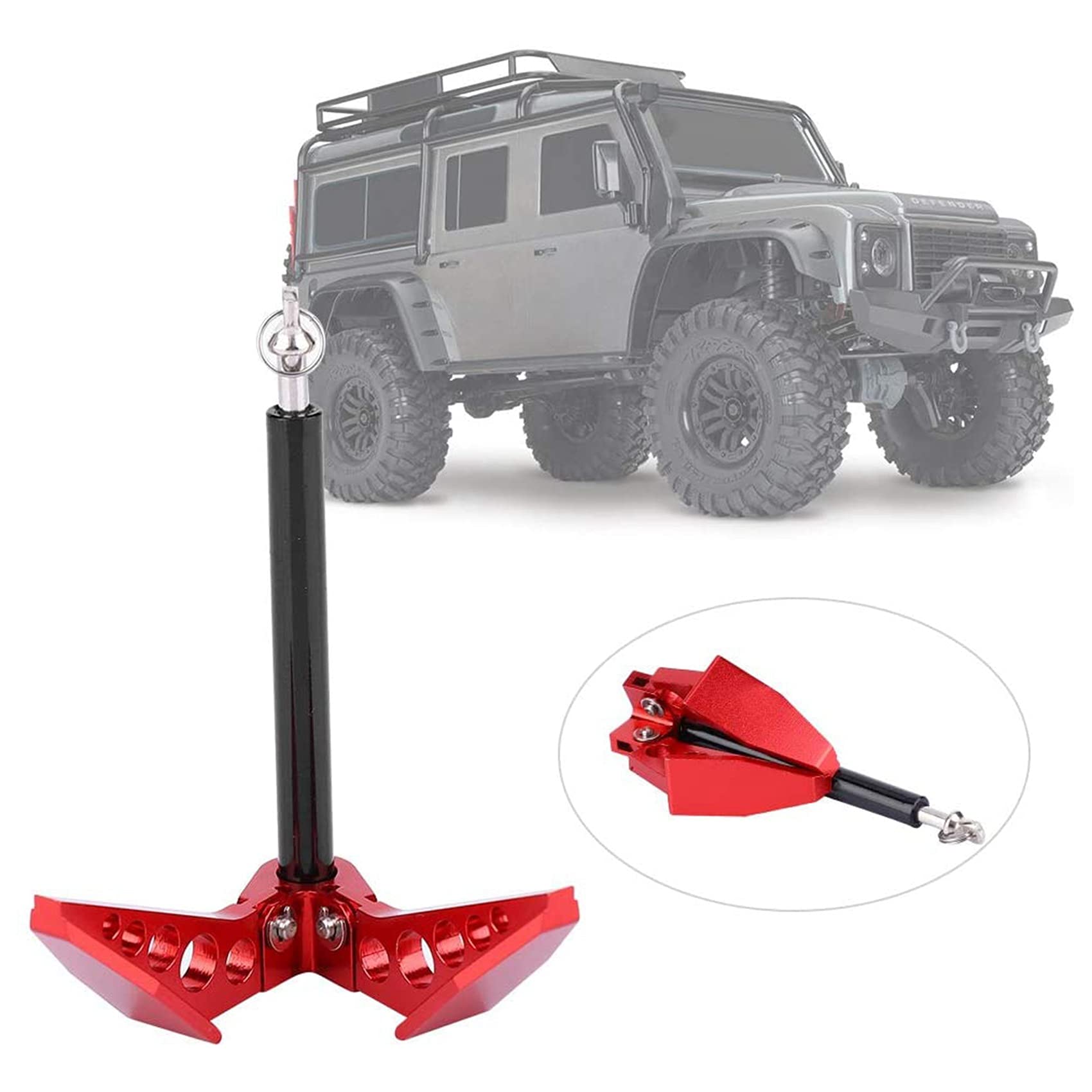 Ancoraggio per argano auto telescopico universale in metallo, ancoraggio per verricello pieghevole, per ciniglia auto con 1/10, TRX4 SCX10 D90 CC01