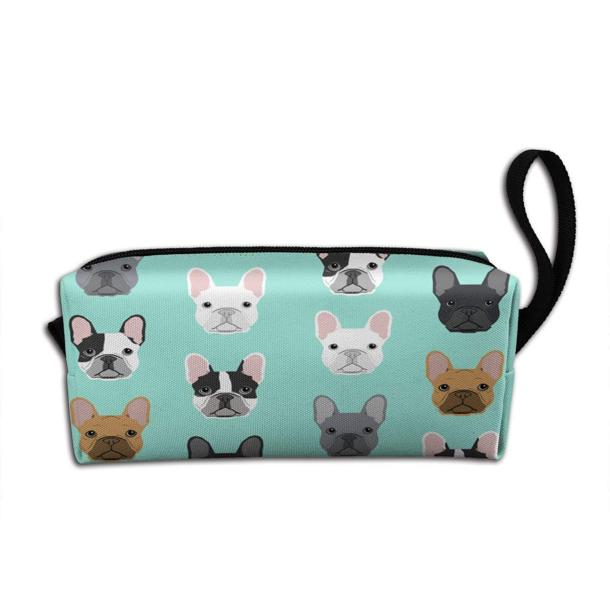 YISHOW French Bulldog (2) Makeup Bag Adorable Travel Cosmetic Toiletry Organizer Case for Women