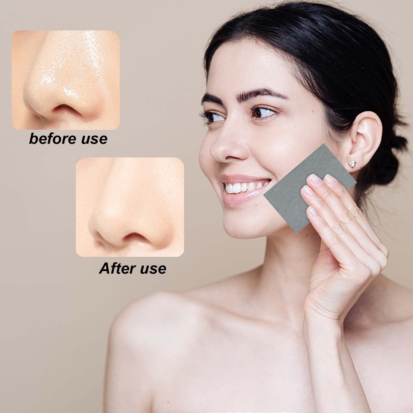 Papel Absorbente de Aceite Facial, 200 Hojas Secantes, Oil Control Paper, Perfume, Hojas Absorbentes de Brillo, Portátil Control de Aceite (Gris)