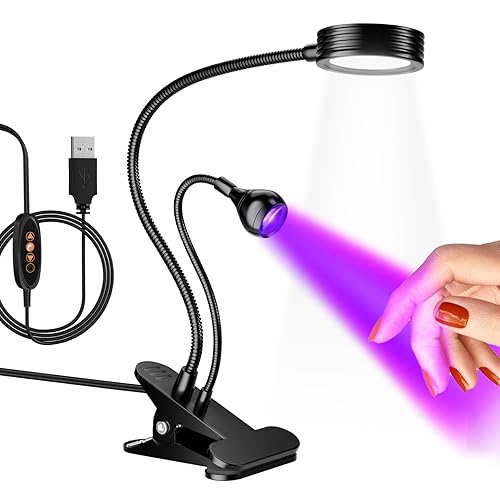 AORAEM Lámpara LED de uñas de doble cabezal, luz LED U V de secado rápido, secado rápido, lámpara de secado con cuello de cisne portátil y