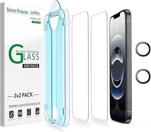 Vista 28 de amFilm Paquete de 2 protectores de pantalla de vidrio OneTouch para iPhone 11 Pro Max (6.5 pulgadas) con kit de fácil instalación
