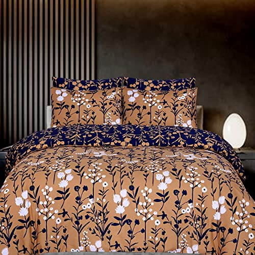 DTEX HOMES Parure de lit double 200 fils 100 % coton égyptien de qualité hôtelière réversible ultra douce et hypoallergénique Cover