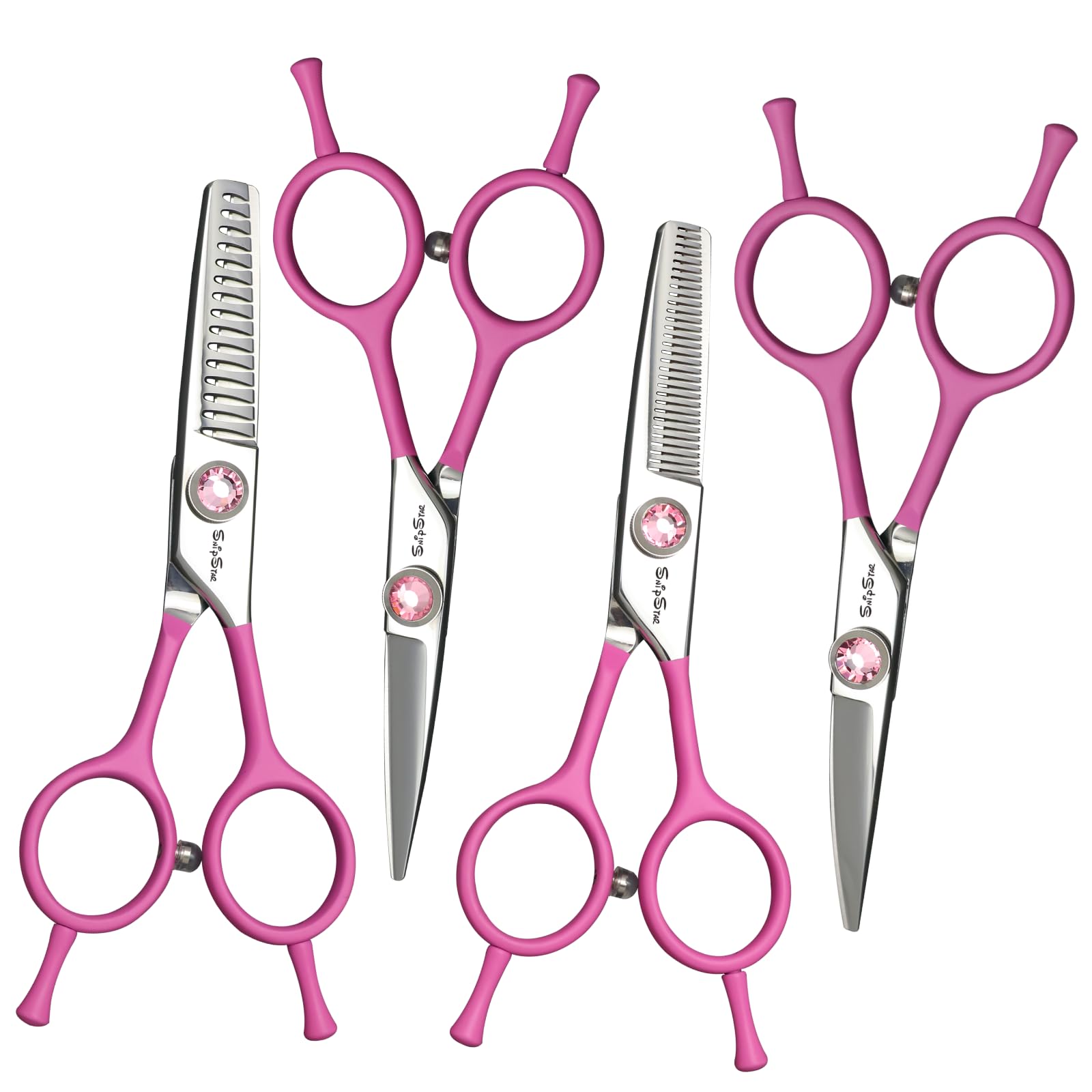 SnipStar 5 inch Professional Pet Scissors Set VG10 Steel Dog/Cat Fine Grooming Straight/Curved/Thinning/Chunker Shears,Thinning Rate 25-65%