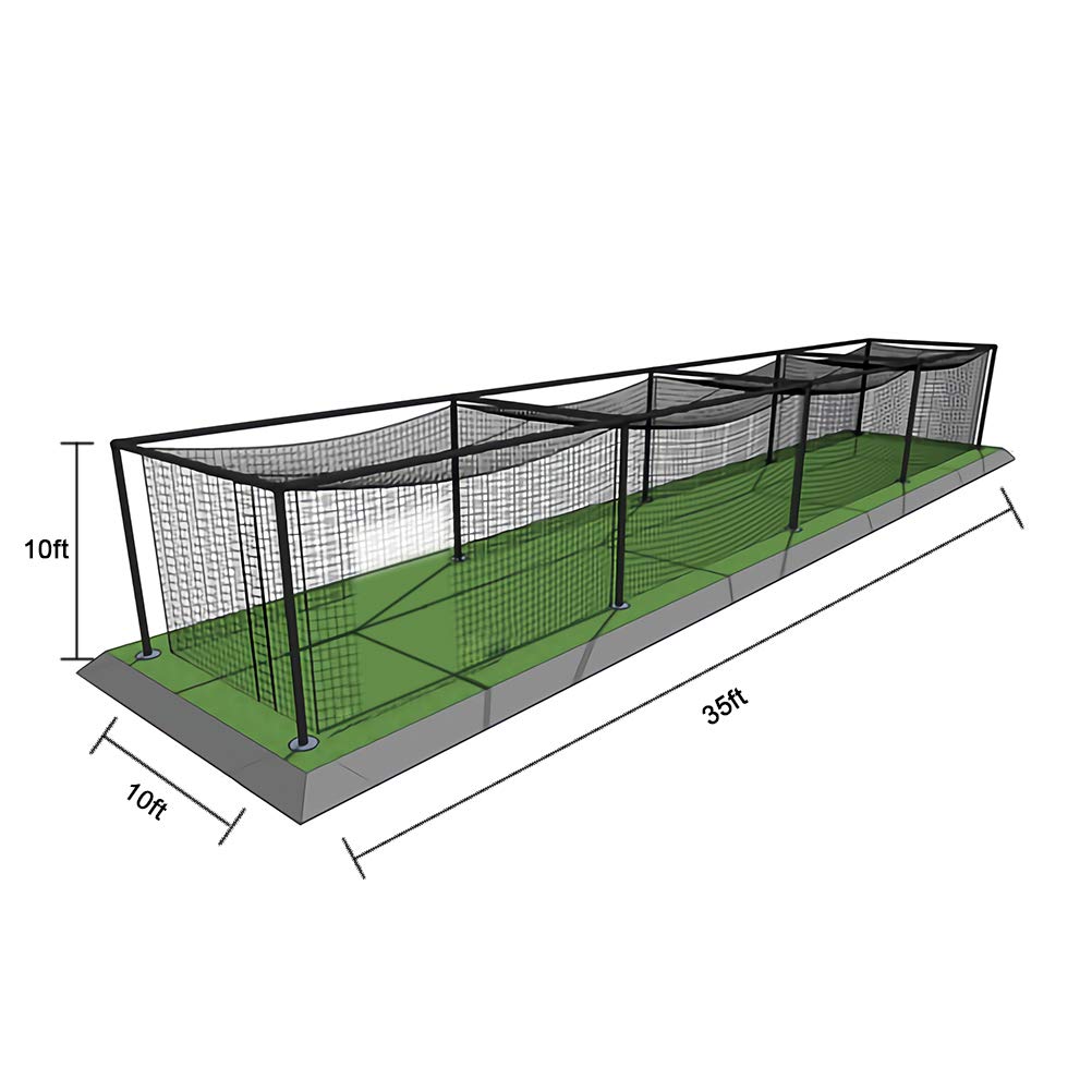Aoneky Nylon Baseball Batting Cage Netting - NET ONLY - Not Include Poles and Frame Kits - 8x8x20ft / 10x10x35ft / 12x12x55ft - Small Pro Garage Softball Batting Cage Net