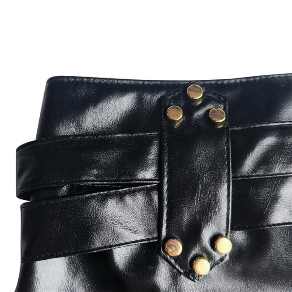 LAFOURAM Faux Leather Shorts for Women Low Rise Night Out Slutty Exotic Hotty Booty Pants: X-Large Black