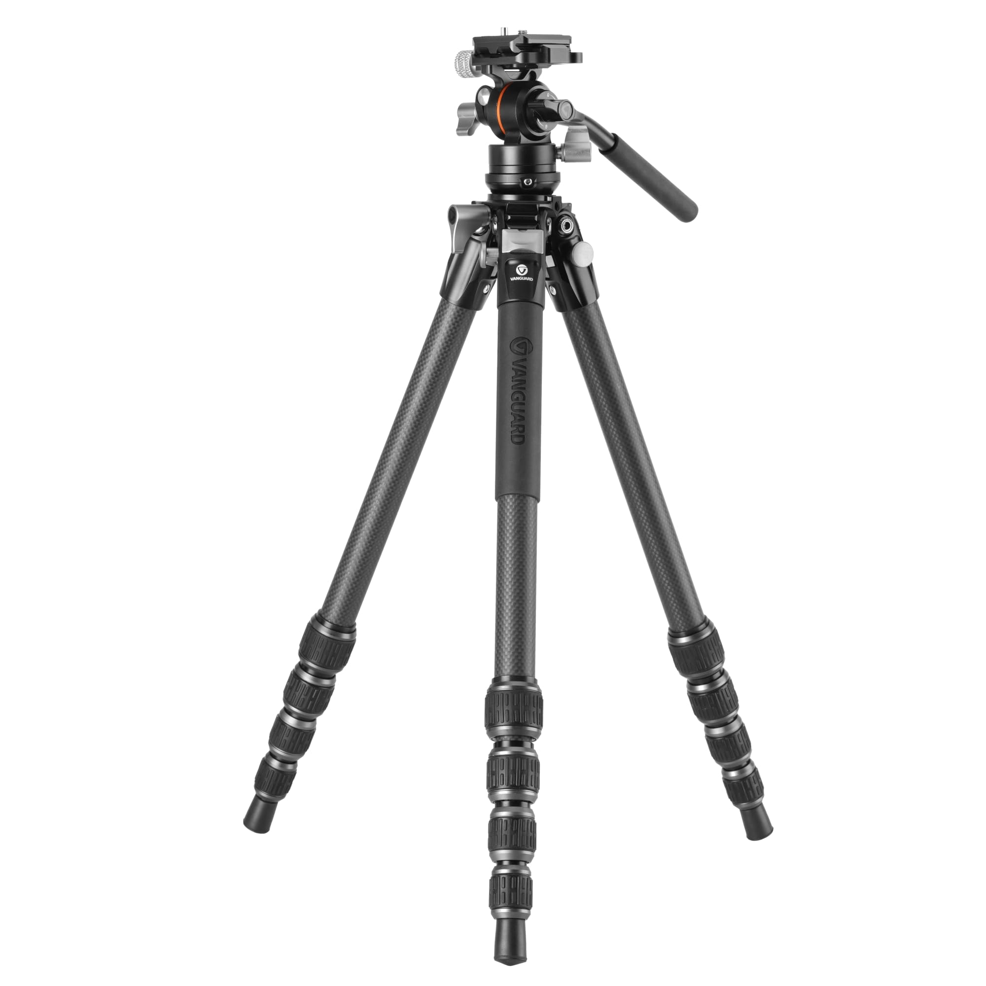 Vanguard Alta Pro 3VLT 235CV12 Trépied de voyage en fibre de carbone avec base de nivellement et tête vidéo compacte VEO PV-12
