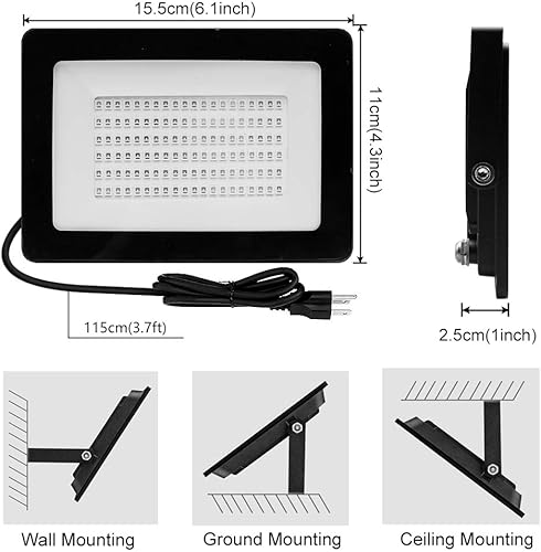 Miniatura 2 de Paquete de 2 luces LED de inundación UV 30 W de alta potencia con enchufe UL cable de 33 pies 395 nm-405 nm IP66 impermeable para suministros de