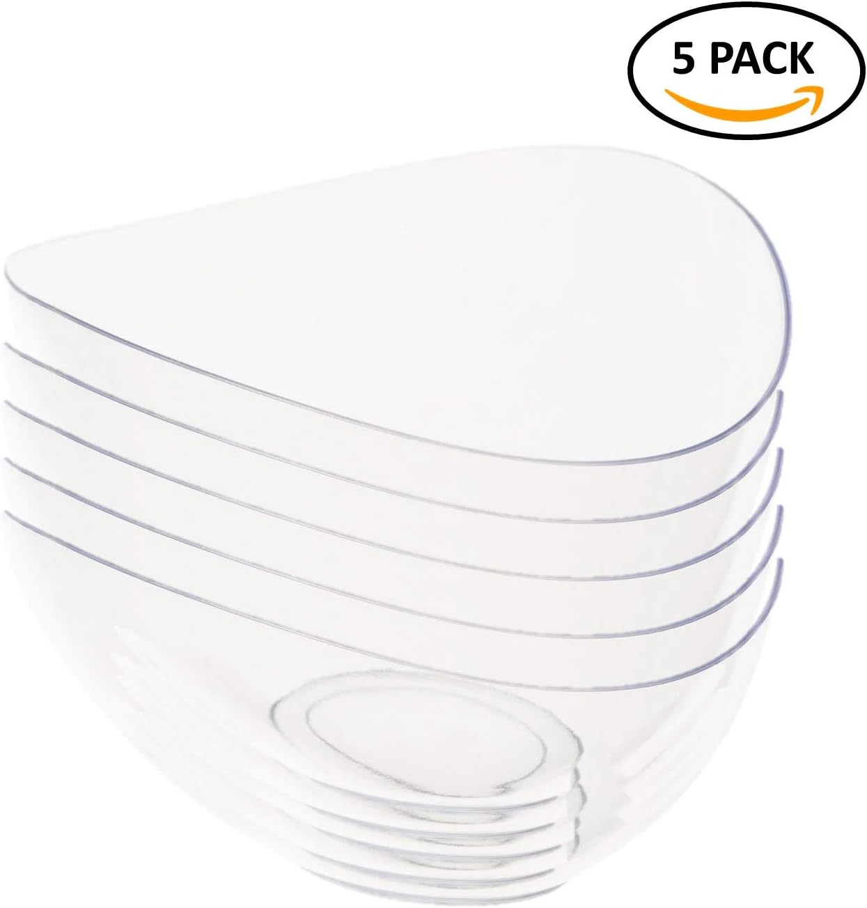 Posh Setting Plastic Serving Bowls | Disposable, Small Clear Angled Candy Bowls For Parties, Buffet, Chips, Candy, Fruits. 5 Pack 10oz