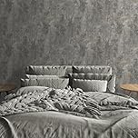 SOPHIE LAURENCE Cove Textured Charcoal Wallpaper – 10 X 0.53 M Roll - Industrial Concrete Effect with Metallic Gold Accents