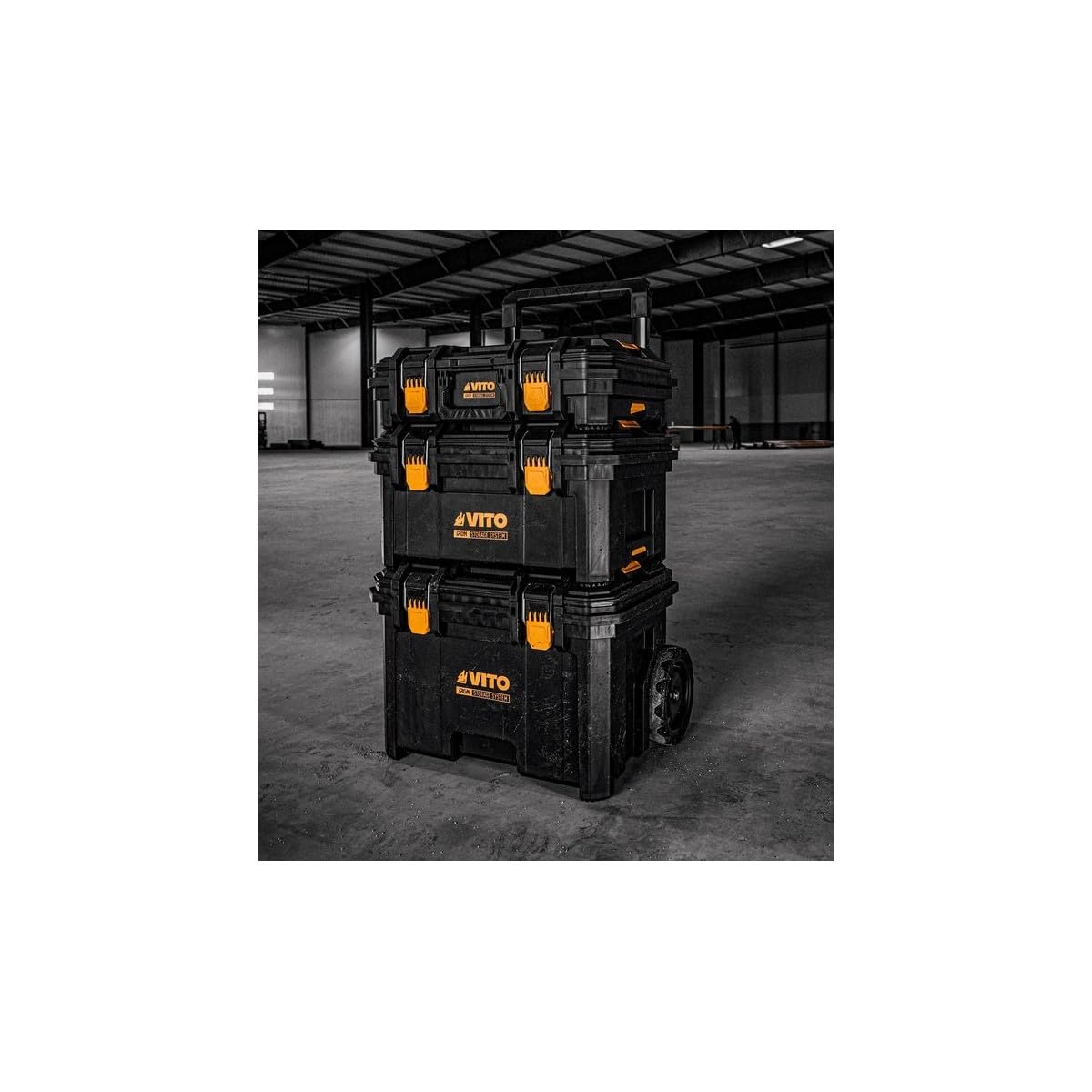VITO - Caja de herramientas sobre ruedas, carro de herramientas móvil con 3 cajas de herramientas extraíbles