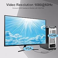 Vista 5 de Cable HDMI a VGA de 3 pies, paquete de 10 unidades de cable HDMI a VGA chapado en oro para computadora, computadora de escritorio, laptop, PC