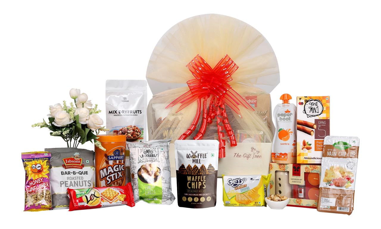 The Gift Tree Party Mix and Fragrance Gift Hamper | Gifts for Family, Friends, Corporate, Clients, Diwali, Christmas, New Year, Anniversary | Pack of 12 Snacks Hamper (B08ML8MKDJ) Amazon Price History, Amazon Price Tracker
