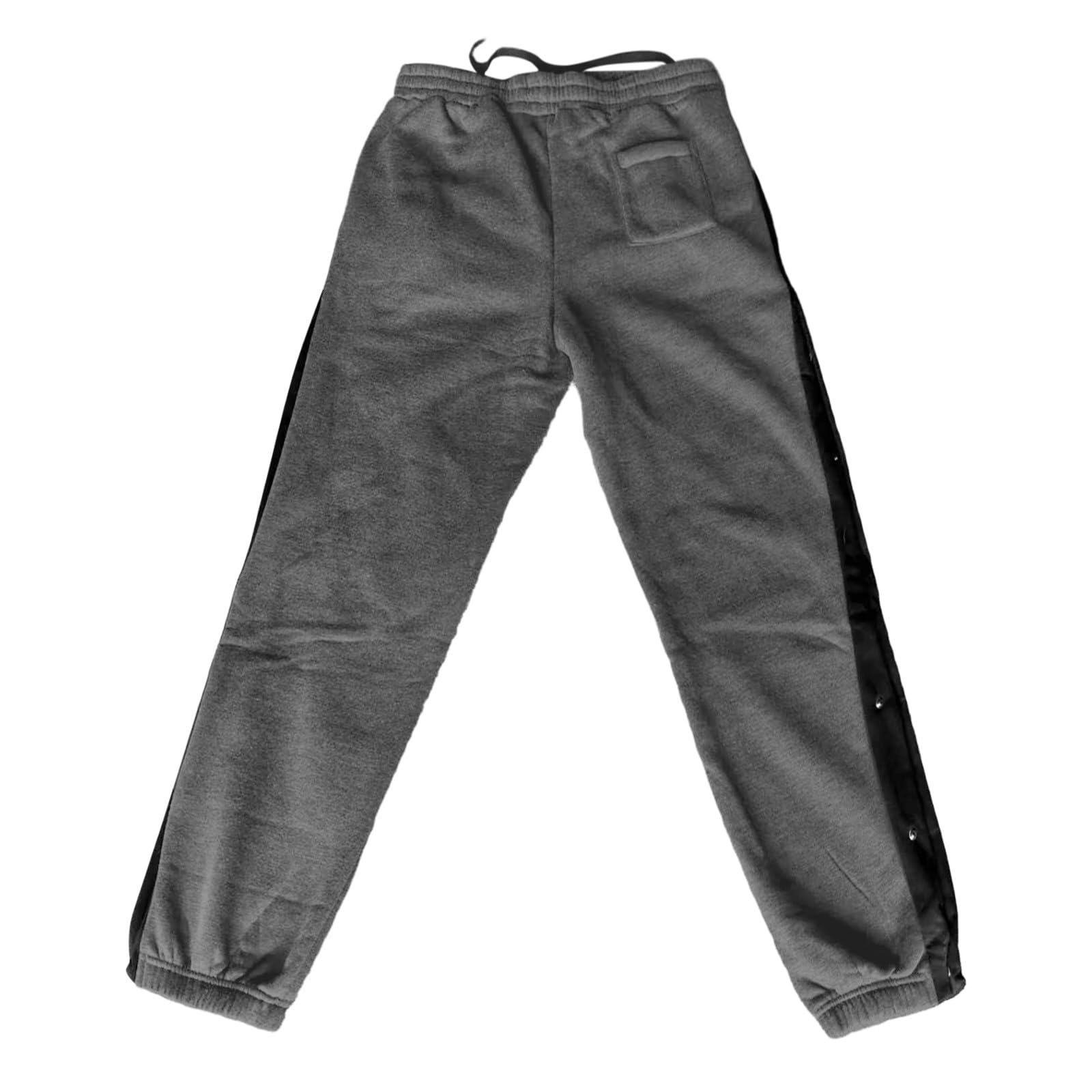 Pantalones de chándal para hombre, pantalones de rehabilitación laterales para abrir, entrenamiento con botones de presión