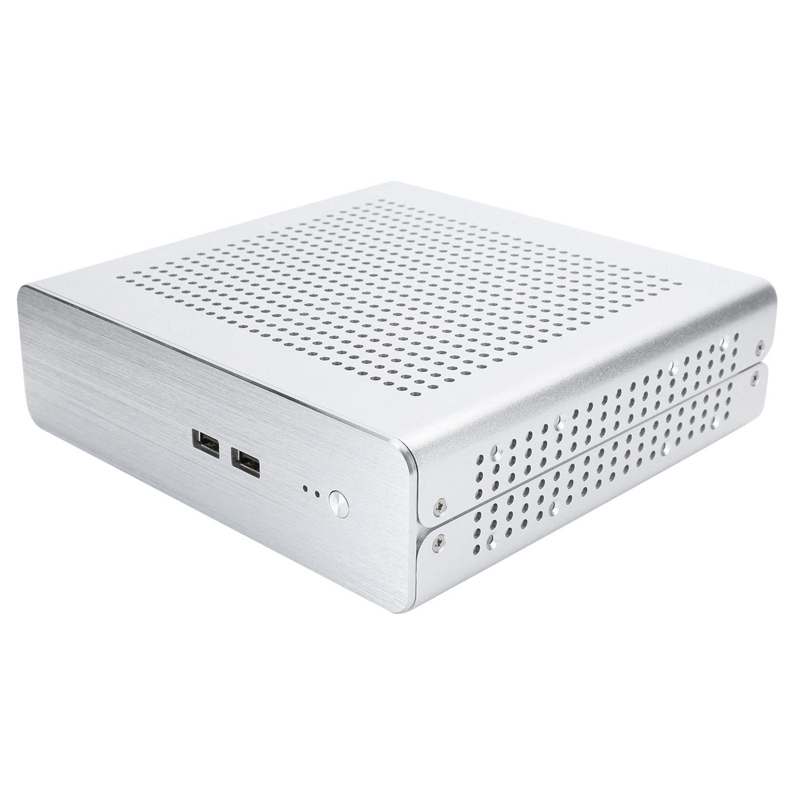 G60S, w Całości Aluminiowa Obudowa Mini ITX HTPC, Obudowa Komputera Stacjonarnego z Zasilaczem DC ATX, Obsługa Dysków Twardych 2 X 2,5 Cala lub 1 X 3,5 Cala, Poziomy, Pionowy montaż ścienny