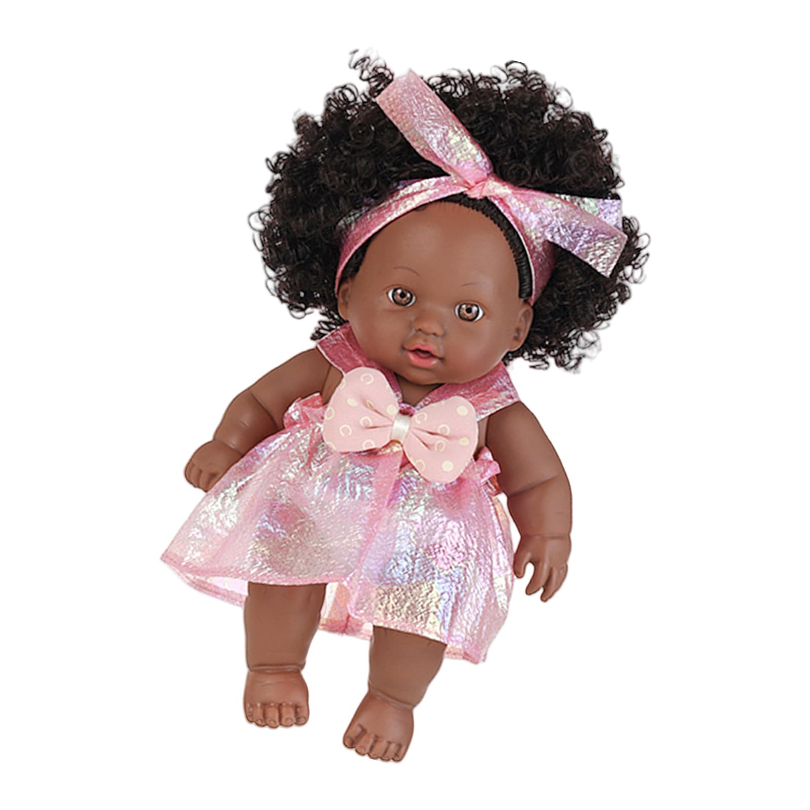 Xjdzineq 8inch Soft Reborns African Doll for Children ' s Daily Comforting Imaginative Pretend Play Parenting Game Collectible Toy Role Playing Comfort Doll