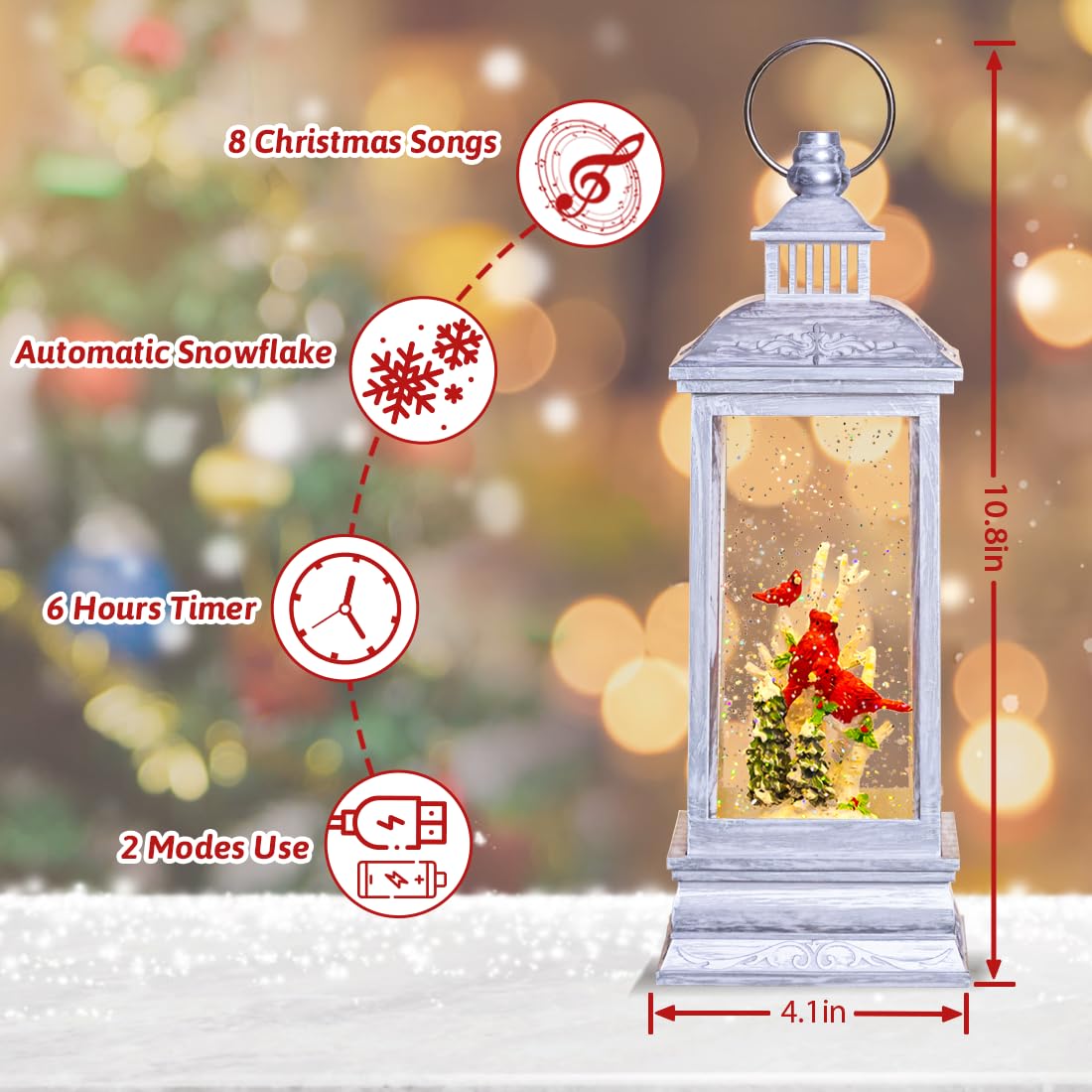 Amazon.co.jp: GOOSH クリスマス スノードーム ランタン 水 キラキラ