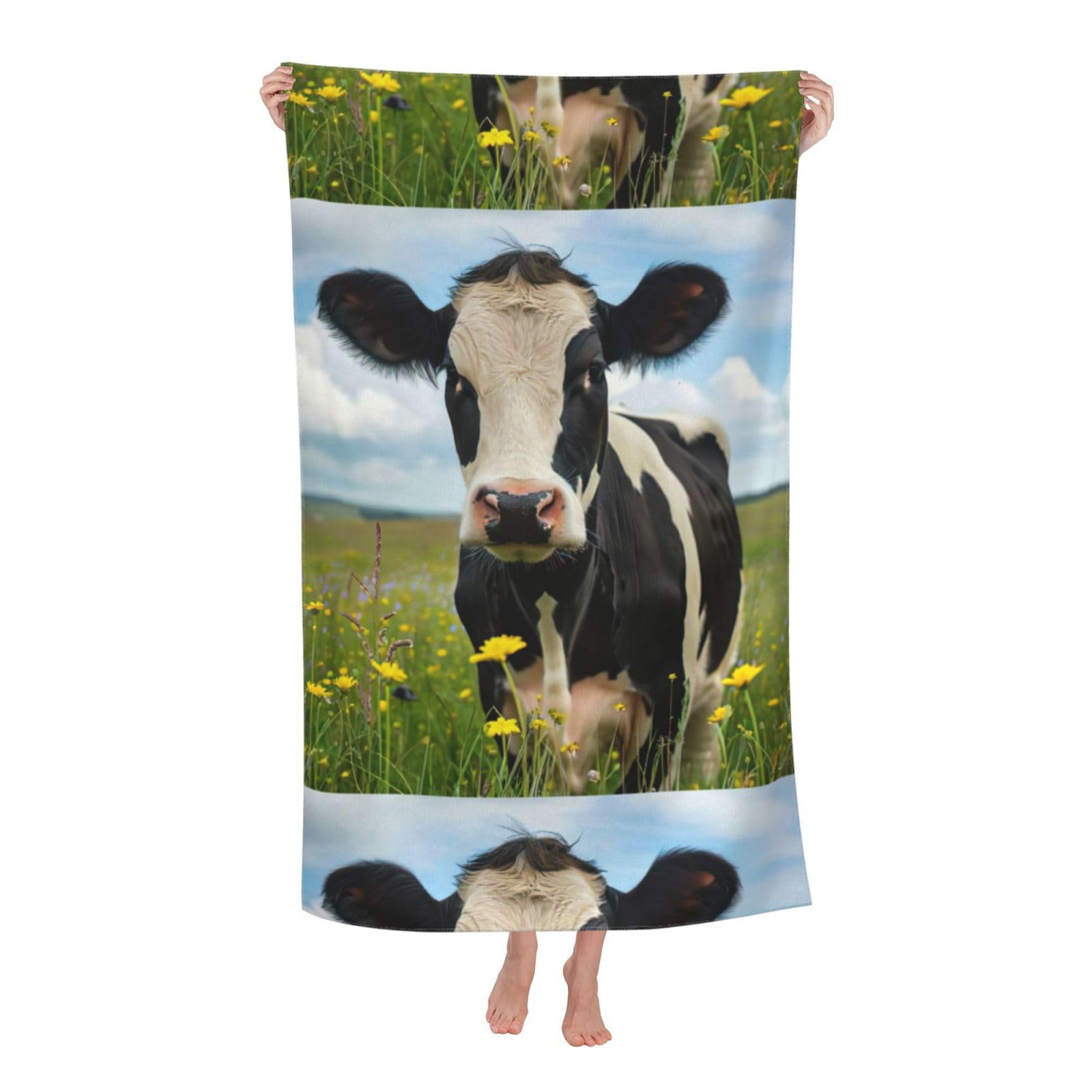 Cbaaghh Dairy Cow Print Adult Beach Towels,Beach & Pool Towel,Beach Towels,Towels For Camping