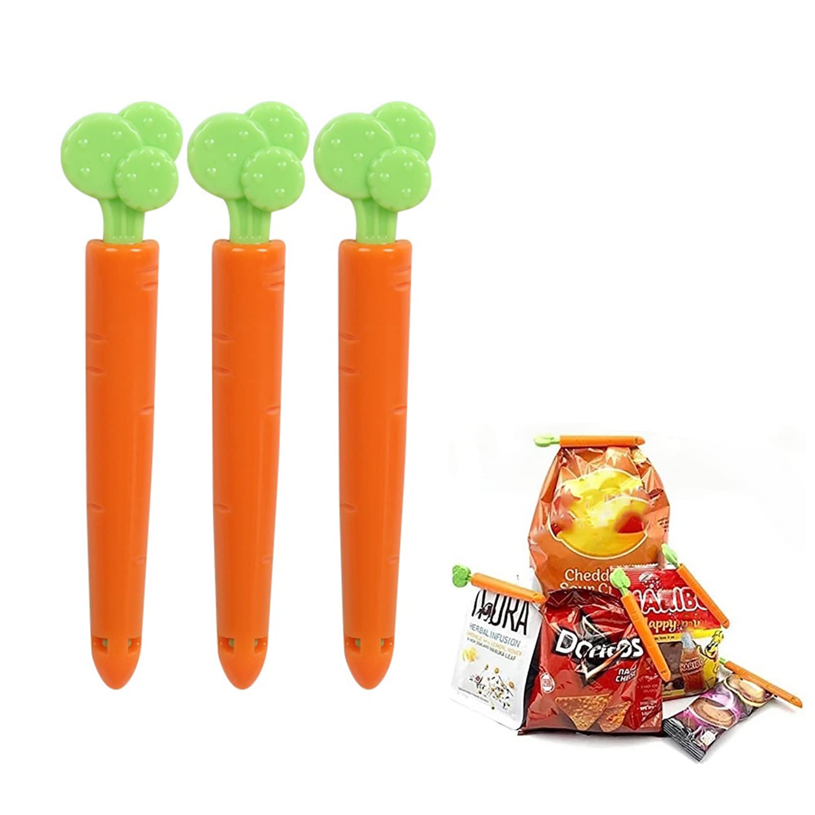 COMOGOGO Pommes Verschlussclips - 12 Stück Tütenclips In Magnetischer Box