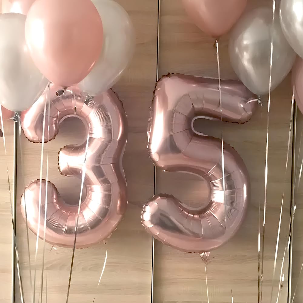 Foil Globo Número 5 Azul 40" (101cm), Inflable Helio o aire, Gigante Numeros 0-9, 10-19, 20-29, 30-100, Grande Globos Decoración para La Boda Aniversario y Cumpleaños Fiestas — view 166