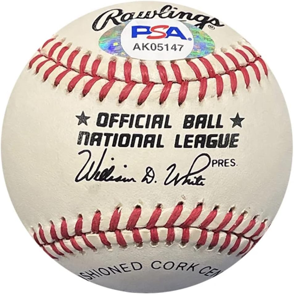 Hank Aaron Autographed Baseball (PSA Auto Grade 9) : Sports & Outdoors