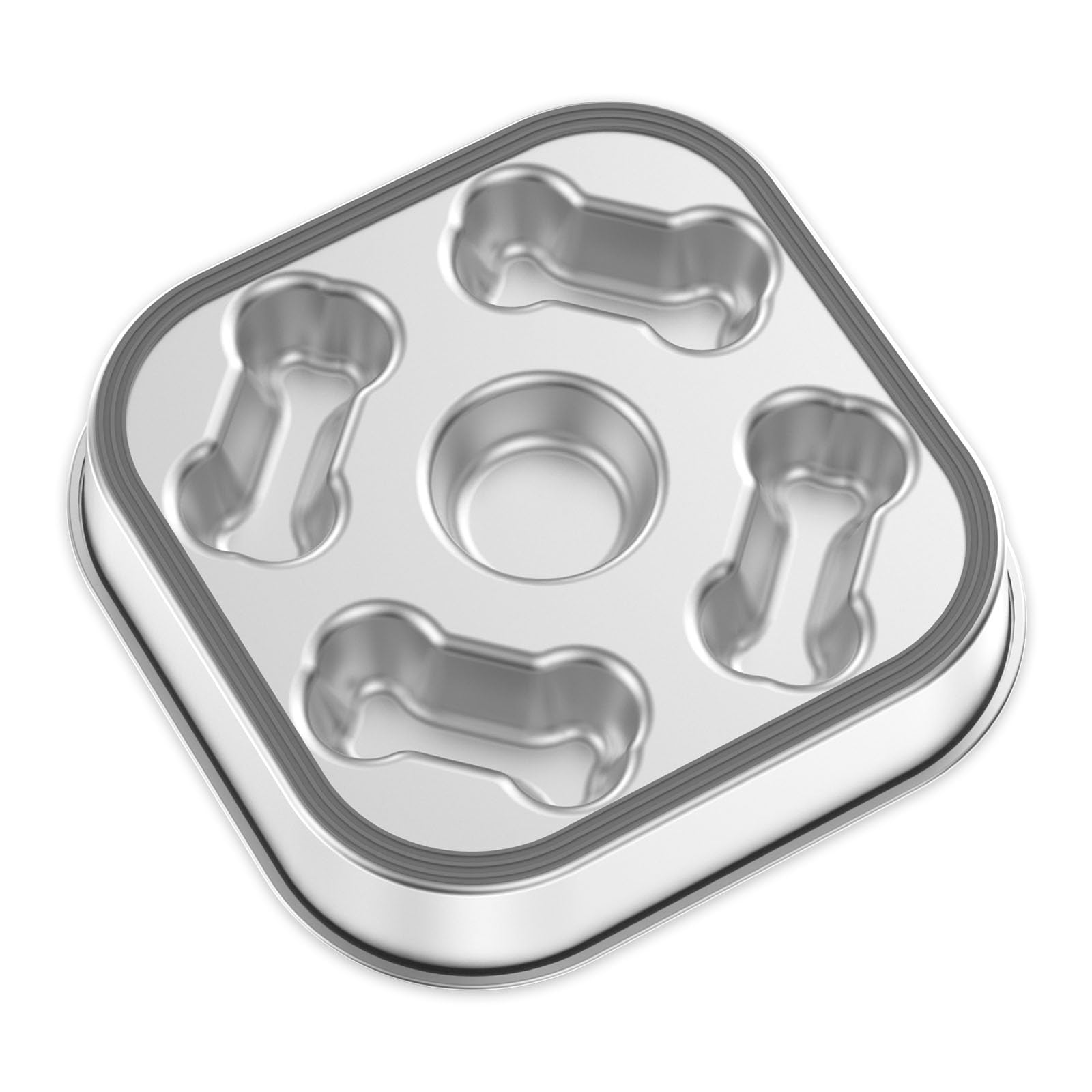 NIHUIFDPY Stainless Steel Slow Feeder Dog Bowl, Square Anti-Gulping Pet Food Dish for Healthy Digestion, Non-Slip Base & Dishwasher Safe, Prevents Choking & Bloating for Fast Eaters-image-20