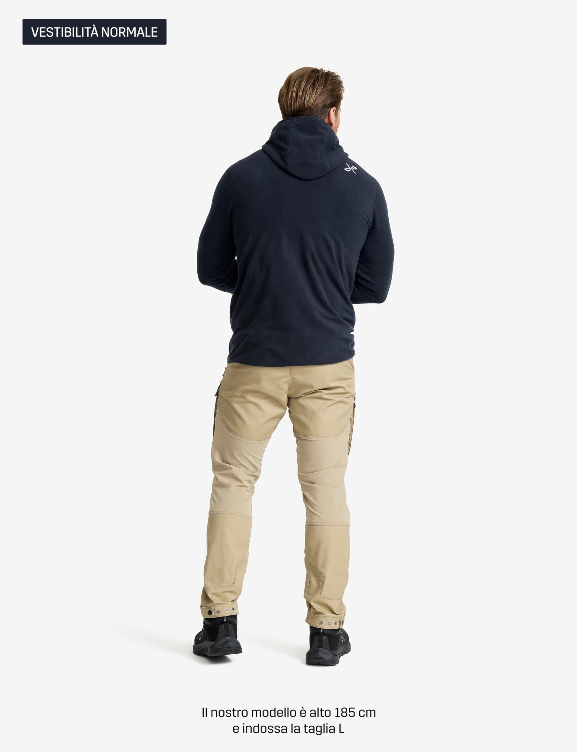 RevolutionRace Hiker Fleece Hoodie da Uomo, Felpa con cappuccio in pile leggera ed elastica