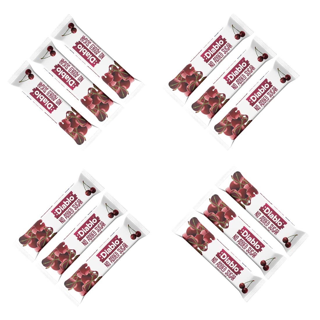 Diablo Yoghurt & Muesli Bar – No Added Sugar Healthy Snacks & Breakfast Bar Sweetened with Maltitol, Low Sugar Snacks Food, Great for Gifting, Work, School, or Travel – Cherry, 30g Each (Pack of 12)