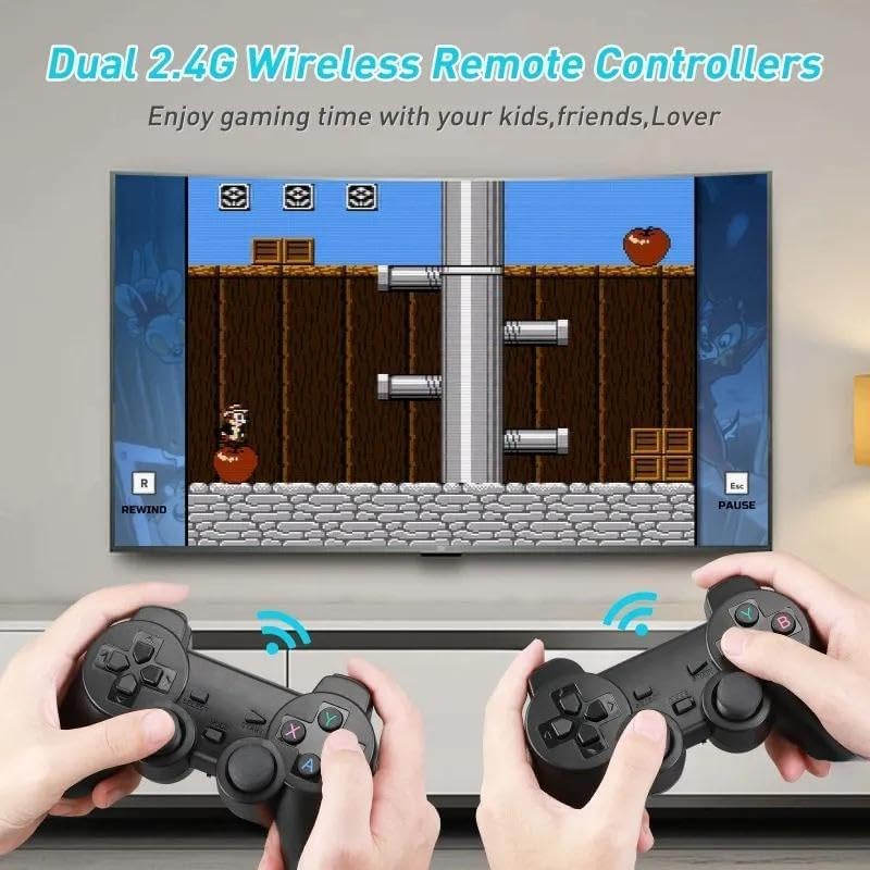 TIUDTOY Ultra Hd Game Stick for TV with 20,000+ Built-in Games – Wireless Video Game Console with 2 Controllers, 64gb Card, 23 Emulators – Retro Gaming for Kids 7-14 & Family Entertainment 1
