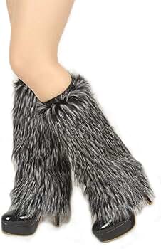 【LOULOUSEOUL】K Leg Warmer Fur Boots Amazon.com: Tie Dye Women Furry Leg Warmers Faux Fur Boot