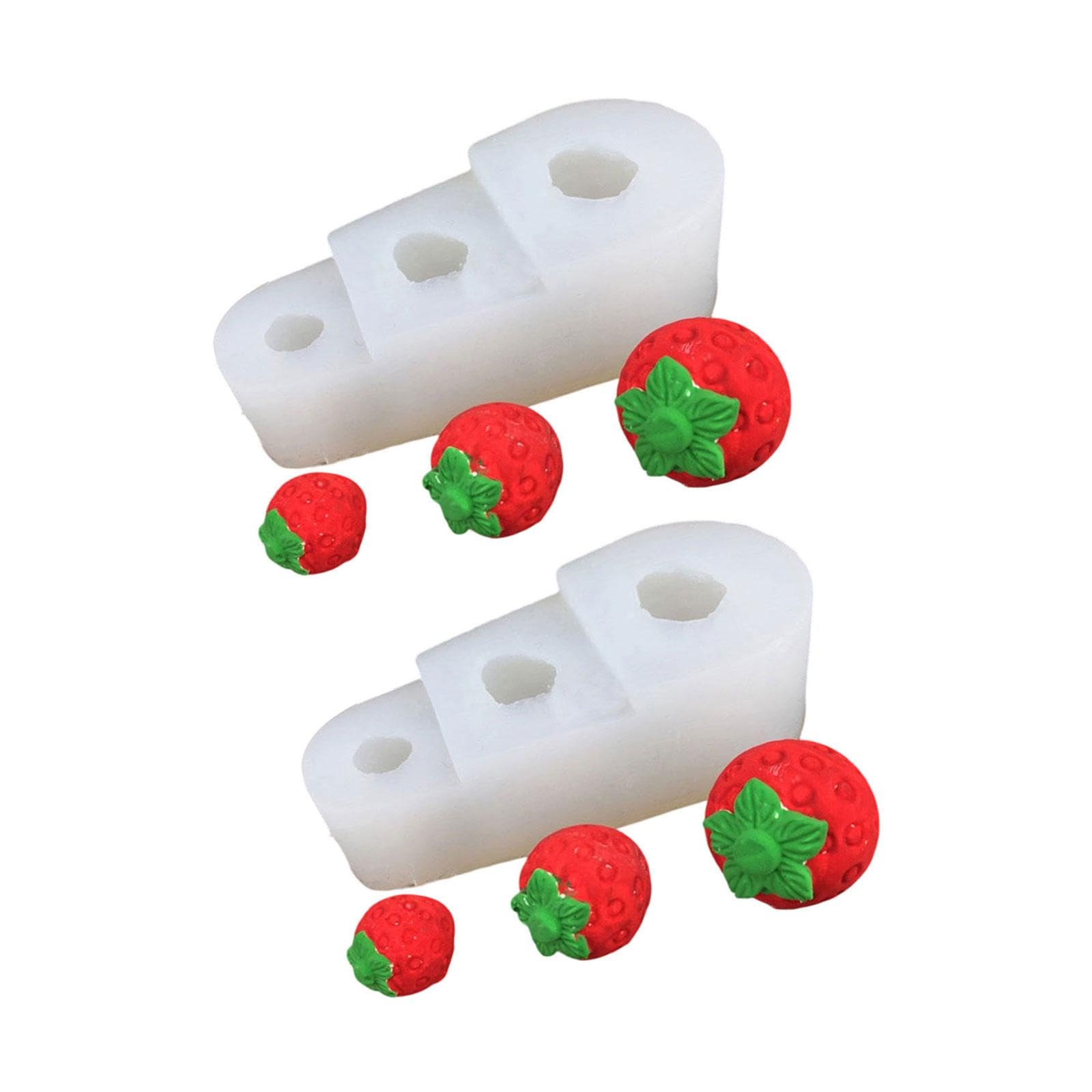 Oxxggkao 2Pcs 3-Cavities Fruit Silicone Cake Mold Multipurpose Silicone Mold for Candy Chocolate Soap Making Epoxy Resin Chocolate Cast Elastomer