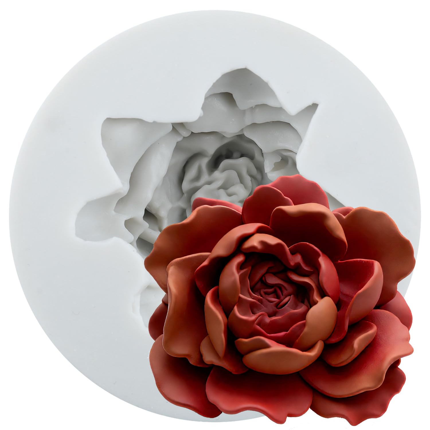 Sijiangmold Peony Flower Silicone Moulds Peony Fondant Mould
