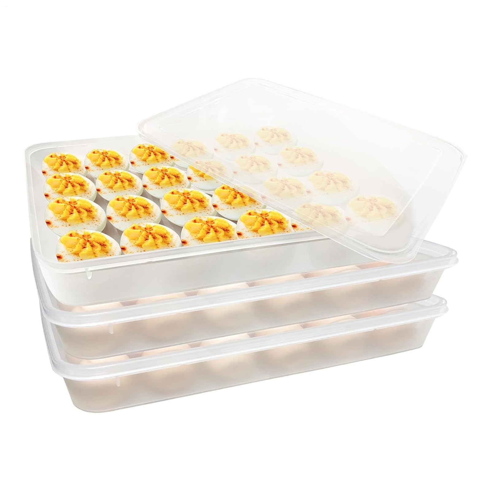 Soporte para huevos, antiadherente con tapa, bandeja para huevos de | refrigerador, bandeja para albóndigas, para microondas, , cocina, despensa, hogar, apartamento