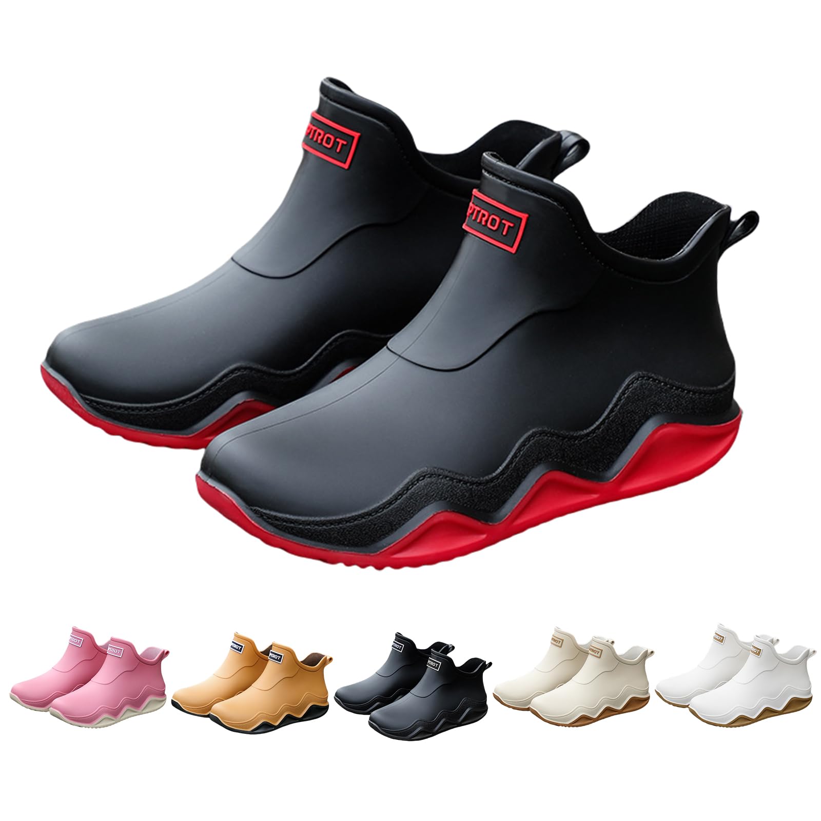 Gezolligheid Men's and women's couple fashion rain boots, non-slip wear-resistant waterproof rain shoes for outdoor work fishing travel