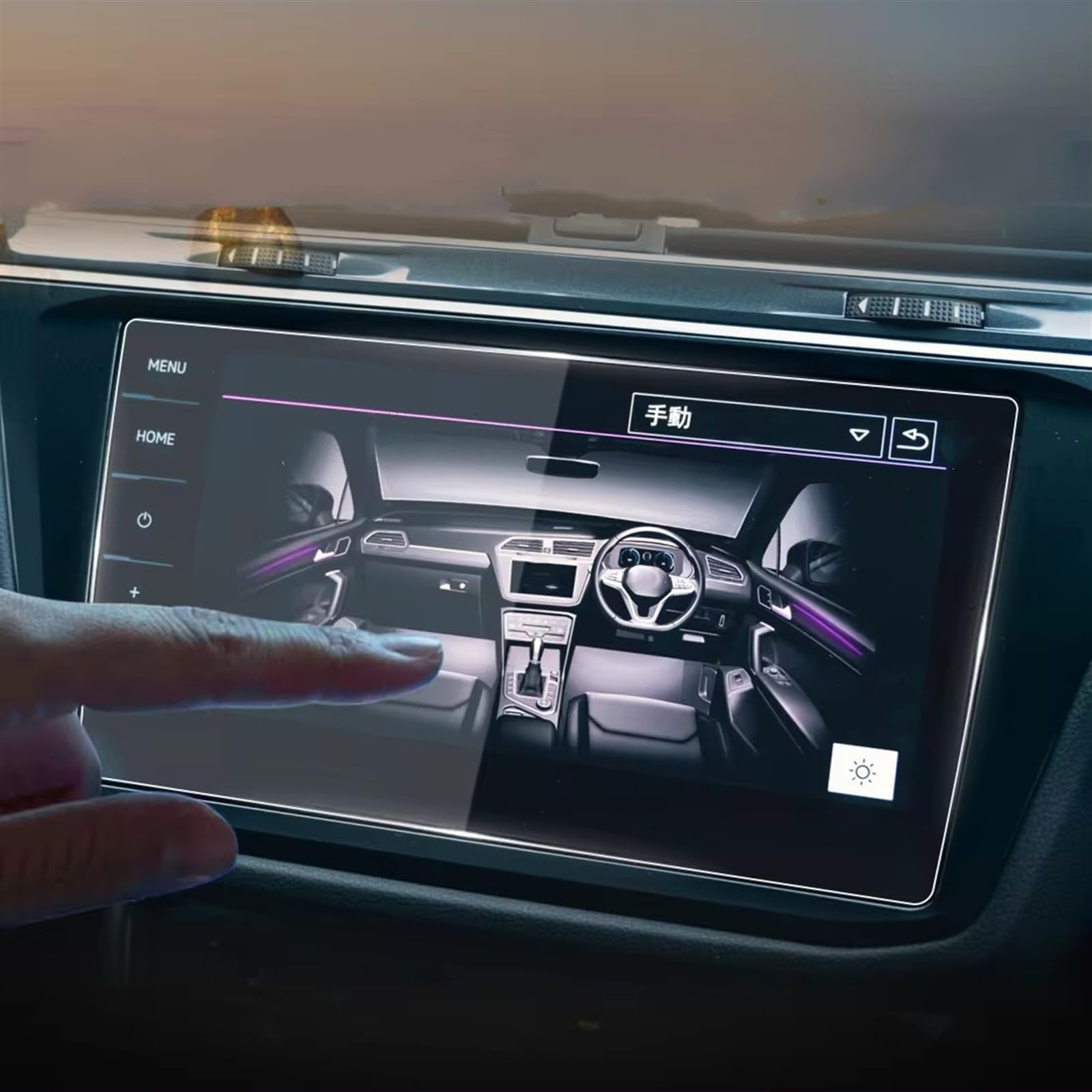 Für Carplay für VW Tiguan 2023: Schutzfolie aus gehärtetem Glas für Display Navigation Fahrzeugaufkleber Displayschutzfolie Navigationsfolie