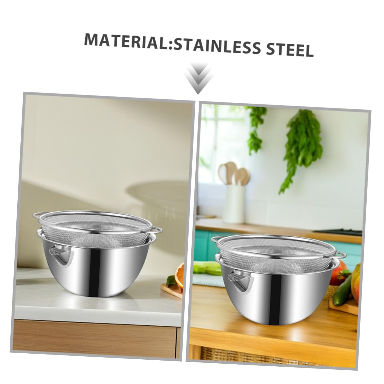 Alipis Cuenco De Arroz De Acero Inoxidable Escurridor De Frutas Cuencos De Cocina Lavabo De Cocina Colador De