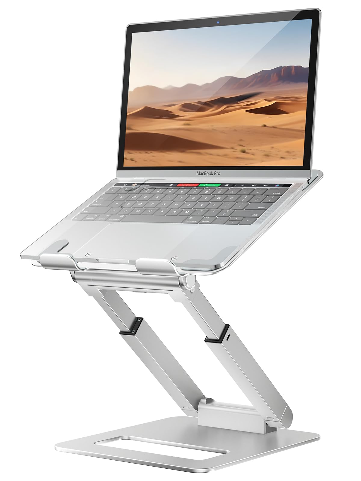 tounee Laptop Stand for Desk Adjustable Height, Telescopic Computer Stand with Pull Out Design Ergonomic Laptop Riser Fits All Laptops 10-16"-Silver