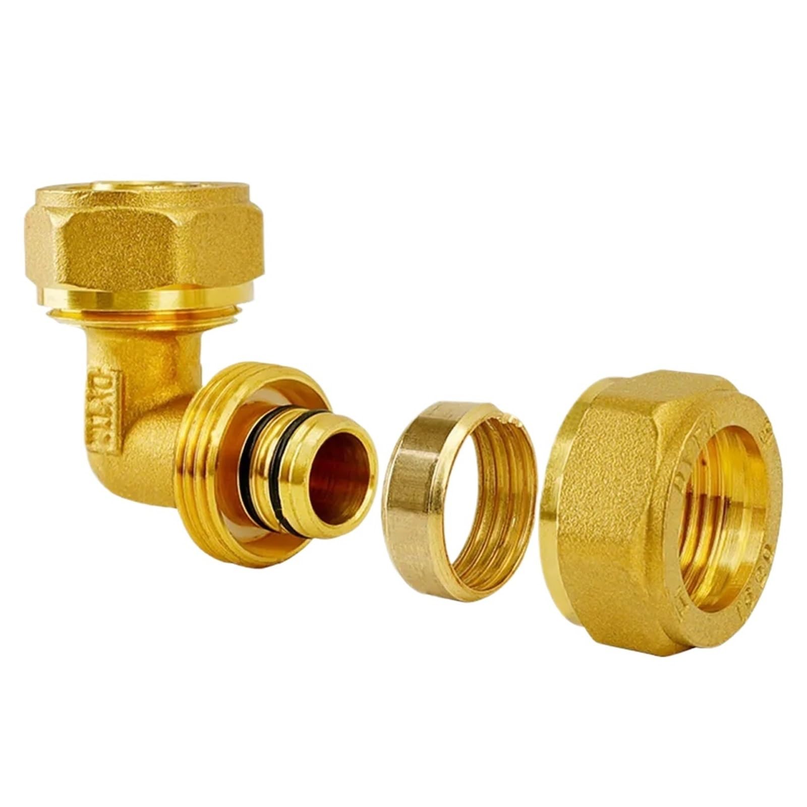 H58 Brass Nickel Compression Elbow Pex 1216/1418/1620/2025/2632 Pipe Fitting Aluminum Pipe Fittings for Floor Heating(Brass,2632)