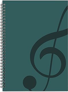 MAXCURY Blank Sheet Music Composition Manuscript Staff Paper Art Music Notebook Black 100 Pages 26x19cm (Water Blue/Ocean Blue)