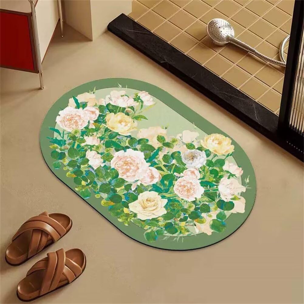 Tapis de bain diatomite doux 120x170 pour sortie de baignoire sereine