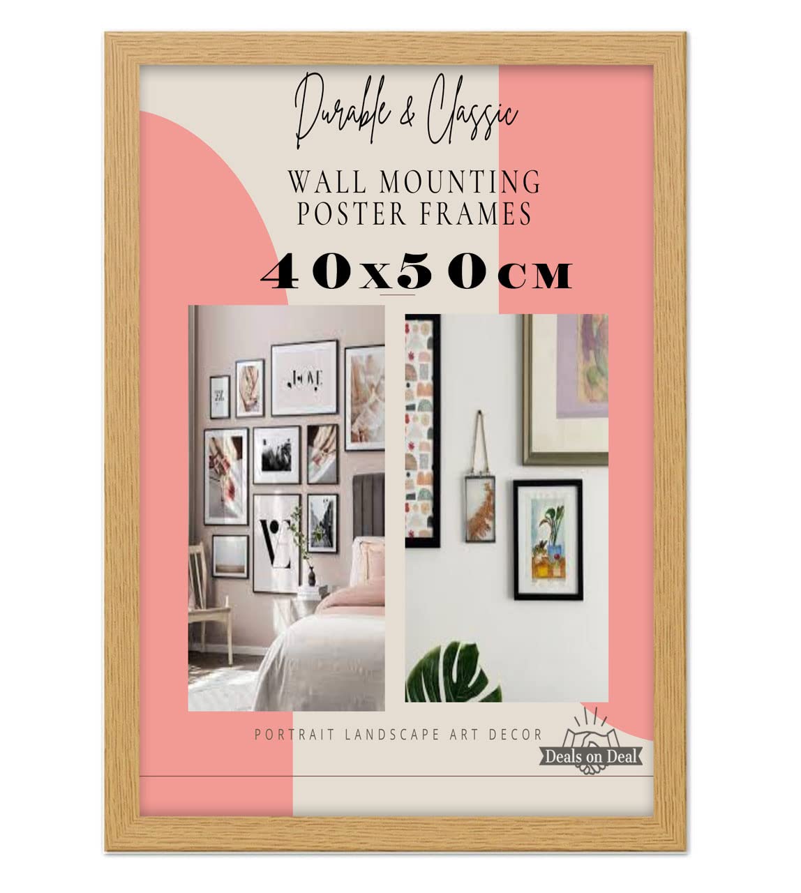 DEALS ON DEAL Modern jigsaw puzzle Picture Frame Photo Frame Wall Art Poster Frames With Clear Perspex Safety Glass to Hang Portrait or Landscape (40x50CM (15.7" x 19.7"), OAK)