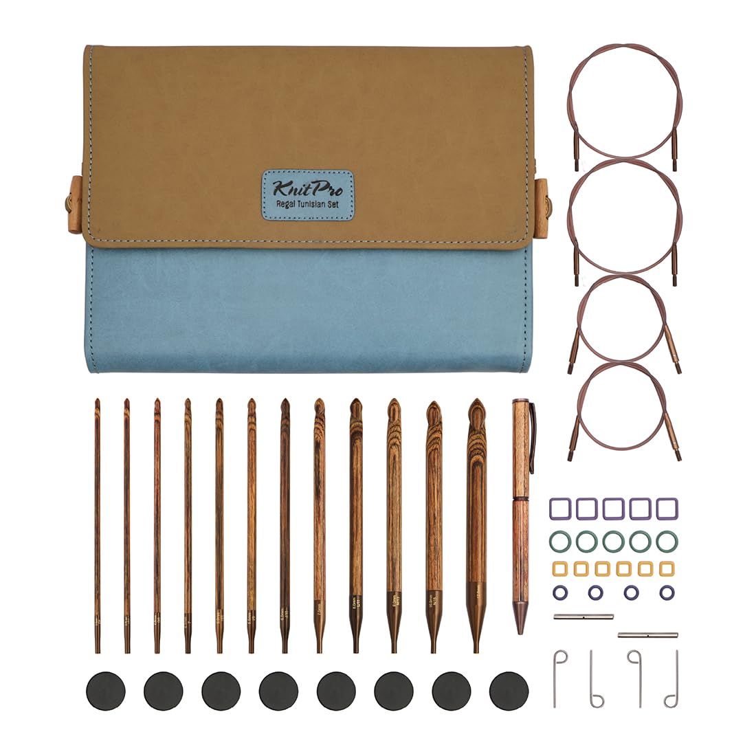 KnitPro Ginger Grande Afghan/Tunisian Crochet Hook Set | 12 Sizes (3.5mm to 12mm)