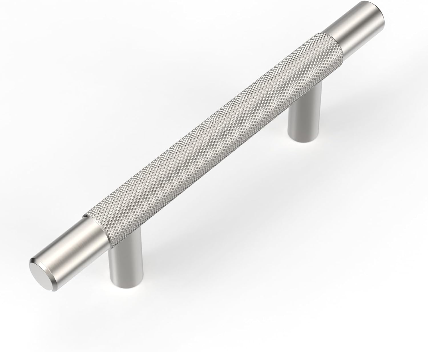 10 Pack Brushed Satin Nickel knurled Cabinet Pulls,3 Inch(76mm) Hole Centers Solid Heavy Duty Kitchen Cabinet Handles Hardware for Cabinets and Drawer 3" Hole Center(76mm) Brushed Satin Nickel