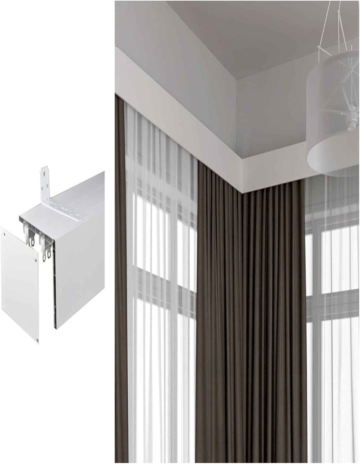 Aluminum Alloy Blackout Curtain Pelmet Valance Box - Double Track Wall/Ceiling Mount for Roller Blinds, 11.9ft (360cm) - Stylish Home Decor Solution