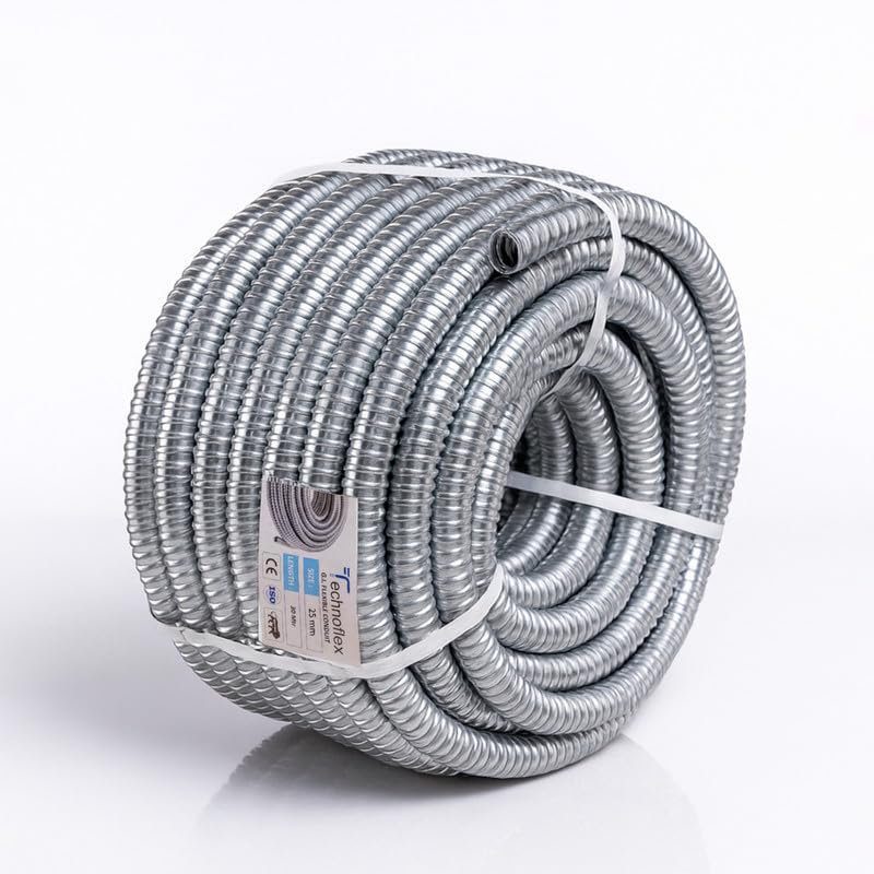 TECHNO FLEX Wall Flexible Conduit 12 MM Flexible Metal Conduit Galvanized Steel Outdoor Electrical Conduit for Greenfield Wiring