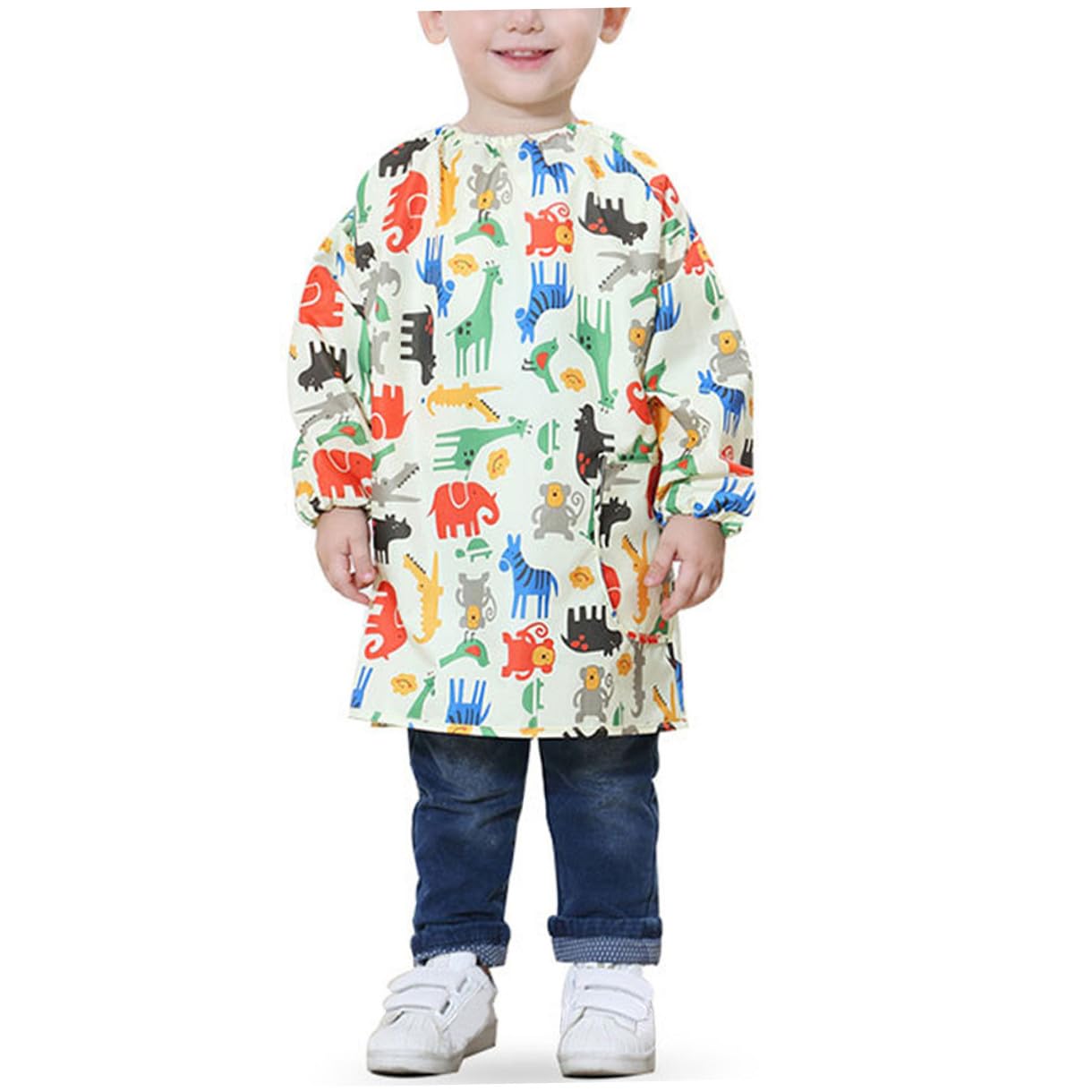 Didiseaon Delantal de Pintura para Bata de Arte Manga Larga Color Amarillo M Ropa Protectora Transpirable y Resistente a Manchas para Manualidades y Dibujo