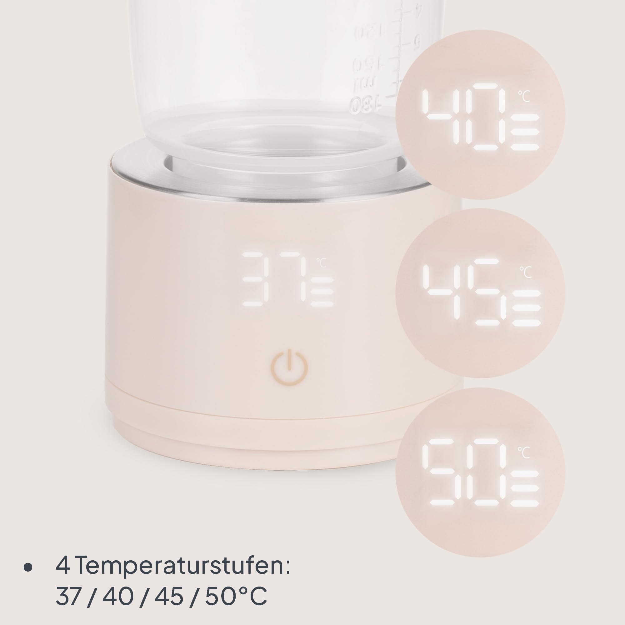 Lionelo Thermup Swift - Mobiler Flaschenwärmer für Babys unterwegs, kabellos 5000 mAh Akku, 90 ml in 3 Min auf 37°C, USB-C, Touch-Display, 4 Stufen 37–50°C, Warmhalten bis 6 h, BPA-frei