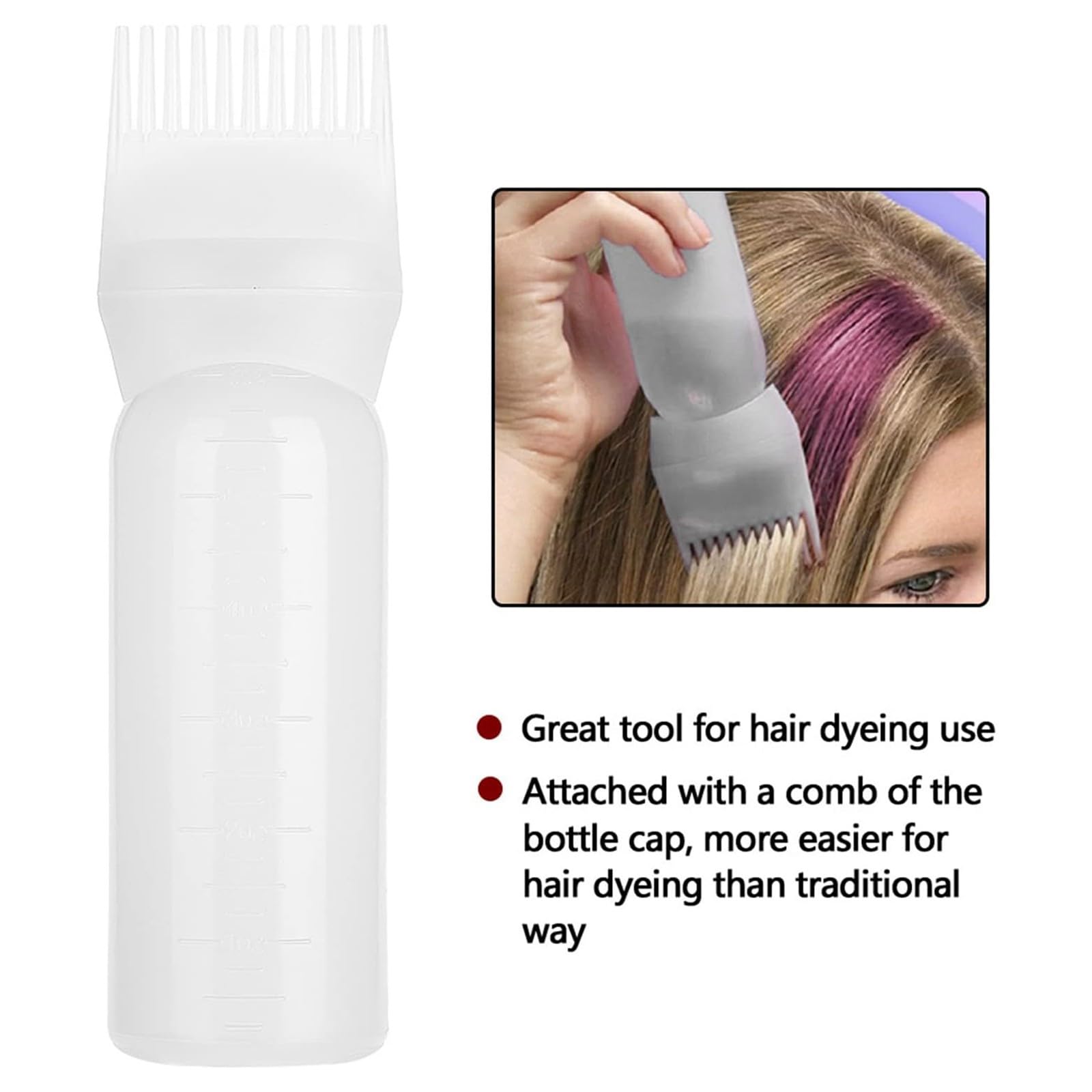 Haarfarbe Applikatorflasche Mit Kamm – 120 Ml, Mit Pumpsystem, Für Präzises Färben (2 Stück)