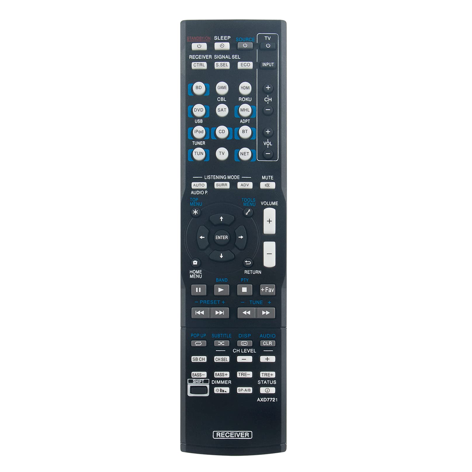 Telecomando Universale VINABTY AXD7721 Per Ricevitori AV Pioneer (VSX-329, 529, 1130, SC-9540 E Altri)